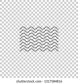 Waves icon isolated on transparent background. Flat design. Vector Illustration