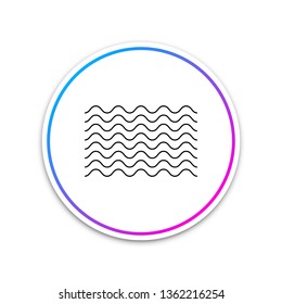 Waves icon isolated on white background. Circle white button. Vector Illustration