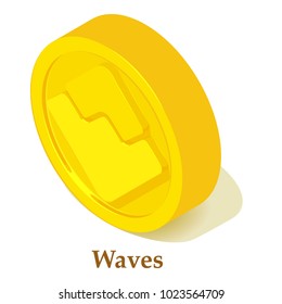 Waves icon. Isometric illustration of waves vector icon for web