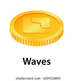 Waves icon. Isometric illustration of waves vector icon for web