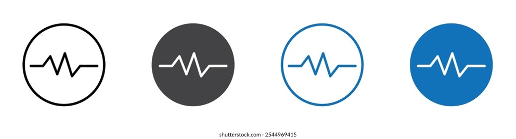 Waves icon Logo sign in thin line outline
