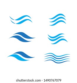 waves icon logo vector design template