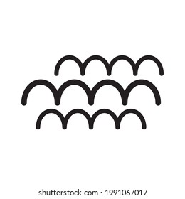 waves icon or logo vector illustration of isolated sign symbol, vector illustration with high quality black outline.
