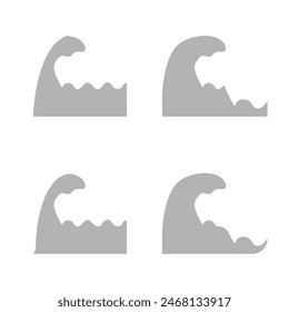 waves icon on a white background, vector illustration
