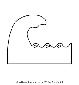 waves icon on a white background, vector illustration