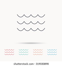 Waves Icon Sea Flowing Sign Water Stock Vector (Royalty Free) 373868176 ...