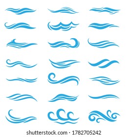 Waves icon vector set. Wave illustration sign collection. ocean symbol. water logo.