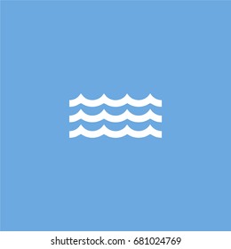 waves icon. vector sign symbol on blue background