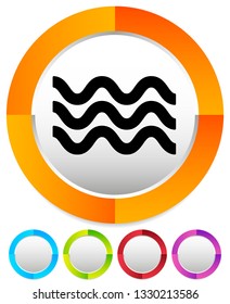 Waves icon. Icon for waving water. Ocean, sea, pool icon