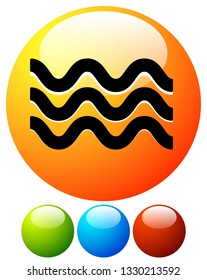Waves icon. Icon for waving water. Ocean, sea, pool icon