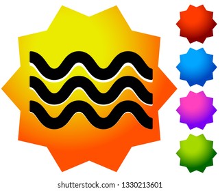 Waves icon. Icon for waving water. Ocean, sea, pool icon