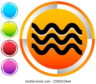 Waves icon. Icon for waving water. Ocean, sea, pool icon