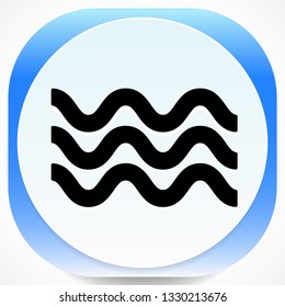 Waves icon. Icon for waving water. Ocean, sea, pool icon