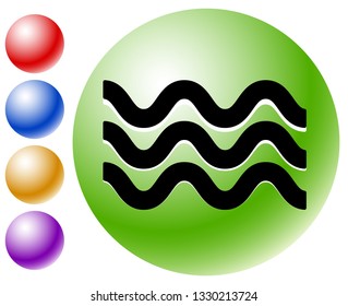 Waves icon. Icon for waving water. Ocean, sea, pool icon