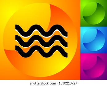 Waves icon. Icon for waving water. Ocean, sea, pool icon