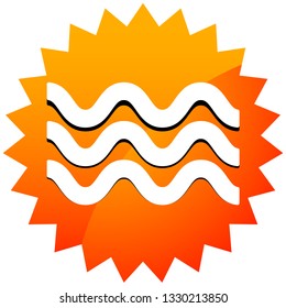 Waves icon. Icon for waving water. Ocean, sea, pool icon