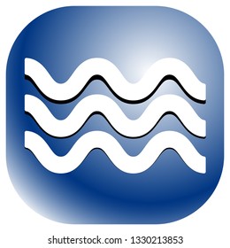 Waves icon. Icon for waving water. Ocean, sea, pool icon