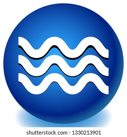 Waves icon. Icon for waving water. Ocean, sea, pool icon