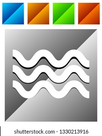 Waves icon. Icon for waving water. Ocean, sea, pool icon