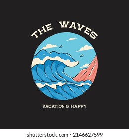 The Waves Illustration Tshirt Design