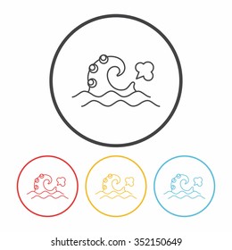 Waves line icon