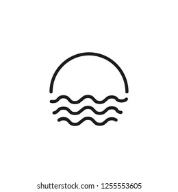 Waves line icon. Ocean, sea, sunset. Water concept. Can be used for topics like nature, travel, sailing