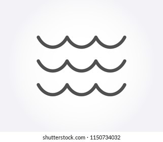 Waves line icon. Sea flowing sign. Water symbol. Quality design element. Classic style waves. Editable stroke. Vector