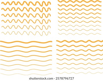 Waves line set. Waves ornament collection. Water vector icon. Wiggle waves icon set 