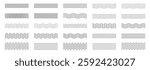 Waves line set. Wave ornament pattern. Set of wavy zigzag lines. Wave thin line background. Vector zigzag and wavy horizontal underline. Vector illustration 