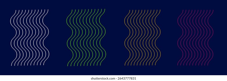 Waves line set. Wave ornament pattern. Set of wavy zigzag lines. Wave thin line background. Vector zigzag and wavy horizontal underline. Vector.
