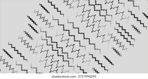 Linha de ondas definida. Linha. Padrão de ornamento de onda. Conjunto de linhas onduladas em ziguezague moderno elegante