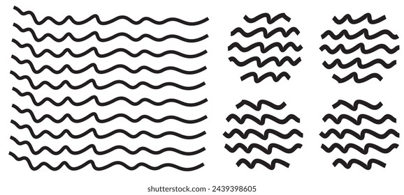 Línea de ondas. Ondas o icono de zigzag. Símbolo del océano. Ilustración de vector