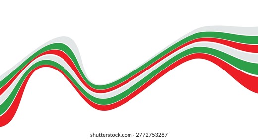 Waves lines green, grey, and red colour design on white background. Clear backrop, modern waves lines. EPS10