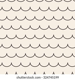 Waves lines texture. Stripped geometric seamless pattern. Modern repeating stylish texture. Flat minimalistic texture on beige background. Vector