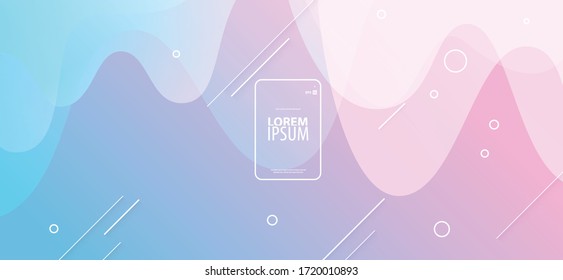 Waves Lines/Shapes Gradient Layout/Cover. Minimalist Creative Design Concept Background
