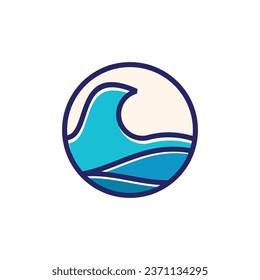 Waves logo design element vector with creative modern concept