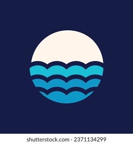 Waves logo design element vector with creative modern concept