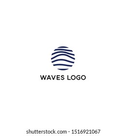 Waves logo design simple for business company