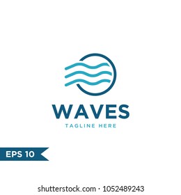 waves logo design template