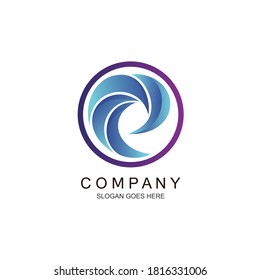 Waves logo design in vector
