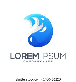 waves logo design vector abstract