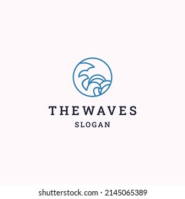 Waves logo icon design template vector illustration