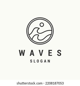 Icono de Waves plantilla de diseño de vectores