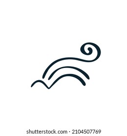 Waves logo icon sign Splashing water Doodle design