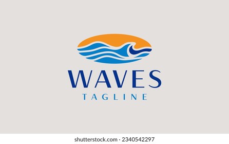 Waves Logo Template. Universal creative premium symbol. Vector illustration. Creative Minimal design template. Symbol for Corporate Business Identity