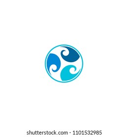 waves logo vector, circle design. 