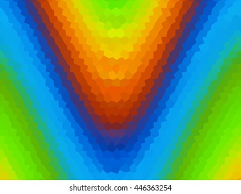 Waves low poly hexagon style vector mosaic background