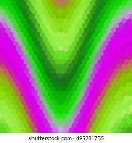 Waves low poly hexagon style vector mosaic background