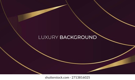 Fundo de ondas de luxo roxo com linhas douradas brilhantes, efeitos de luz neon e design premium elegante