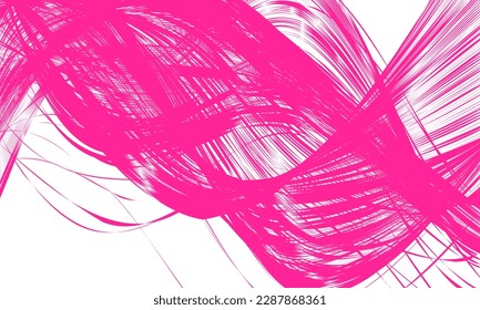 Waves of magenta lines. Abstract wavy stripes on a white background. Vector illustration EPS 10. Design created with Blend Tool. Curved smooth tape. Equalizer illustration.
